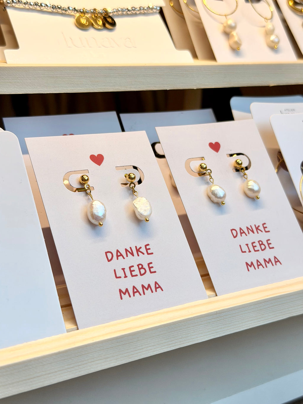 DANKE LIEBE MAMA - Perlen Ohrstecker