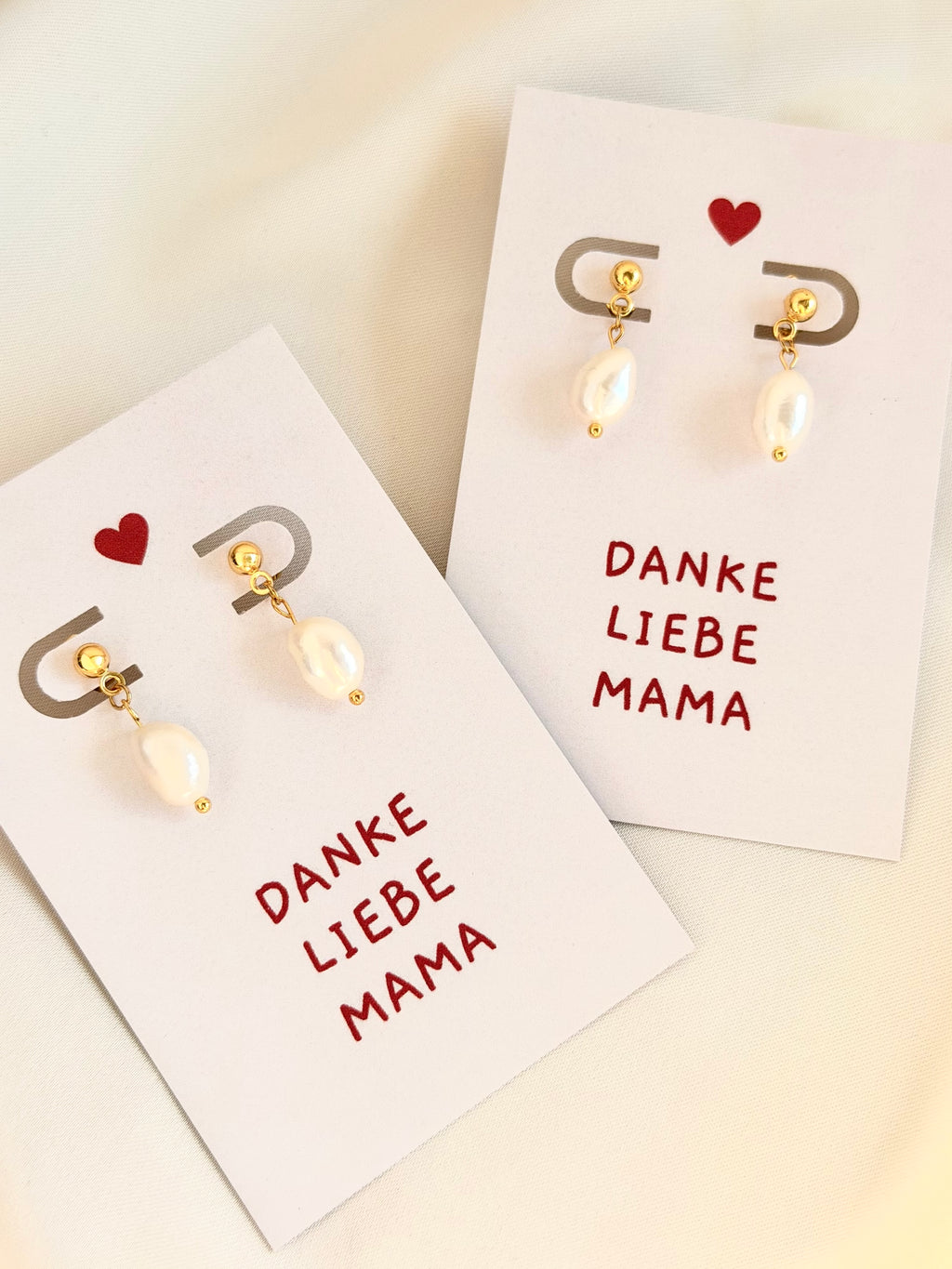 DANKE LIEBE MAMA - Perlen Ohrstecker