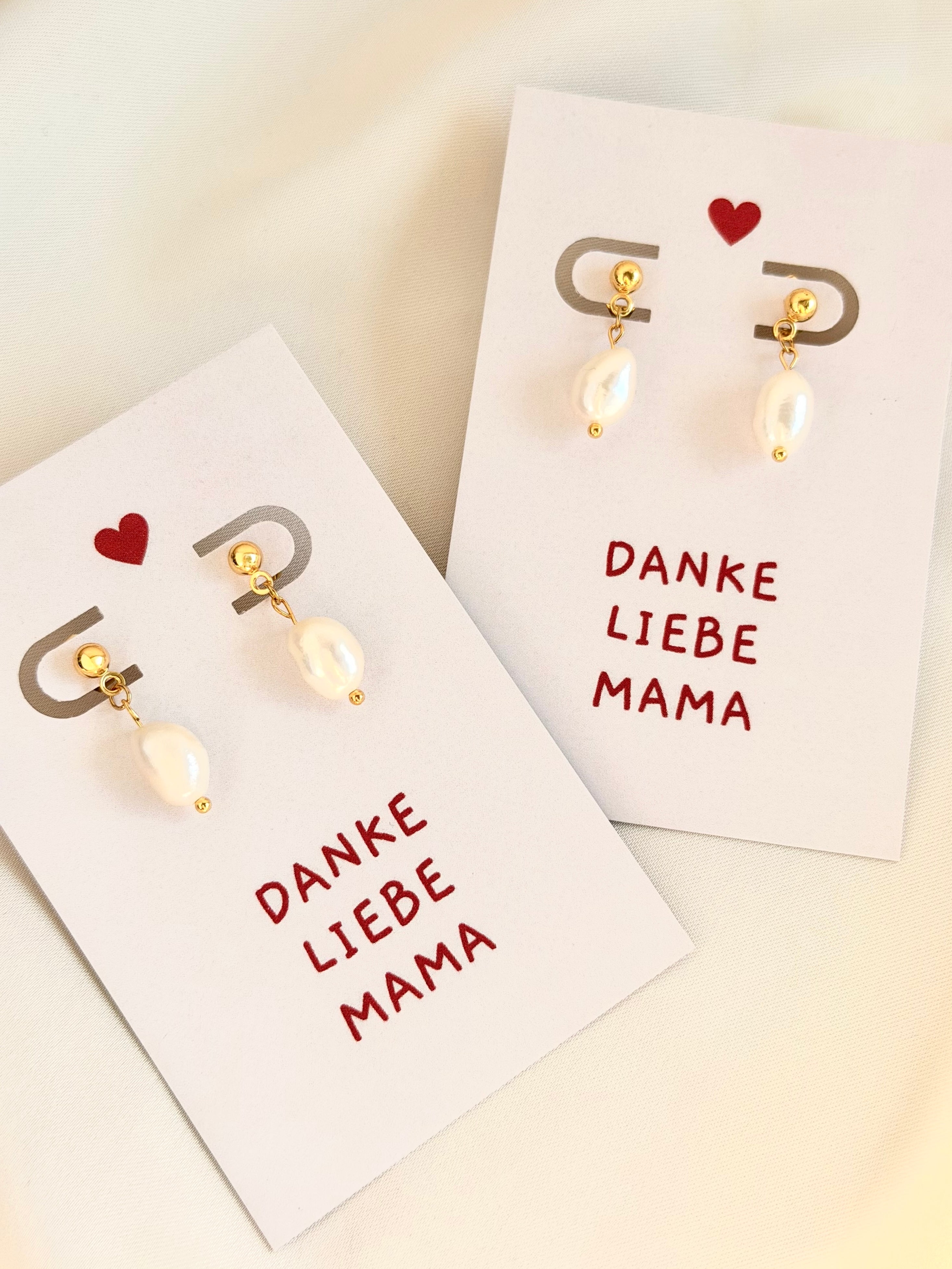 DANKE LIEBE MAMA - Perlen Ohrstecker